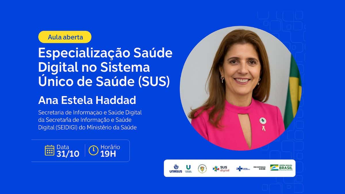 Saúde Digital no SUS: Curso gratuito com 1.000 vagas é lançado para capacitar profissionais e transformar sistema